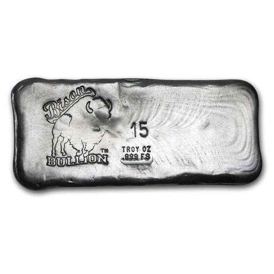 15 oz Hand Poured Silver Bar - BB 15 oz Hand Poured Silver Bar - BB